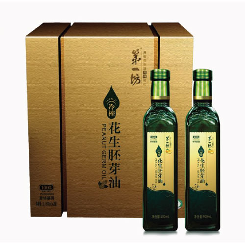 [第一坊花生油]冷榨花生胚芽油礼盒500ml*2