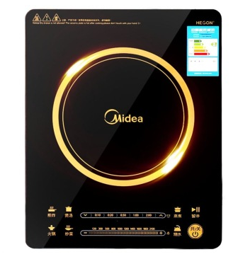 美的（Midea） RH2114 高性能匀火男神超薄双滑控触屏电磁炉（赠好品质炒锅+欧式汤锅）