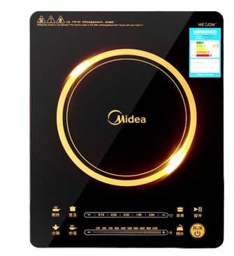 美的（Midea） RH2114 高性能匀火男神超薄双滑控触屏电磁炉（赠好品质炒锅+欧式汤锅）