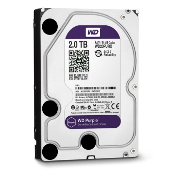 西部数据(WD)紫盘 2TB SATA6Gb/s 64M 监控硬盘(WD20PURX)