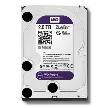 西部数据(WD)紫盘 2TB SATA6Gb/s 64M 监控硬盘(WD20PURX)