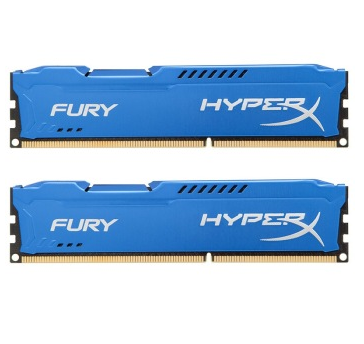 金士顿(Kingston)骇客神条 Fury系列 DDR3 1600 8GB(4GBx2)台式机内存(HX316C10FK2/8)蓝色