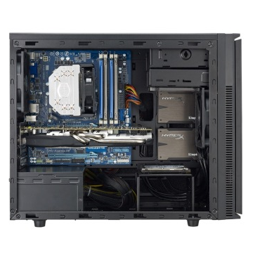 酷冷至尊(CoolerMaster)小清风 静音机箱(Micro-ATX/USB3.0/背走线/电源下置/支持SSD)黑色