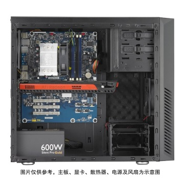 酷冷至尊(CoolerMaster)清风侠 静音机箱(ATX/USB3.0/背走线/电源下置/支持SSD/SD读卡器)黑色