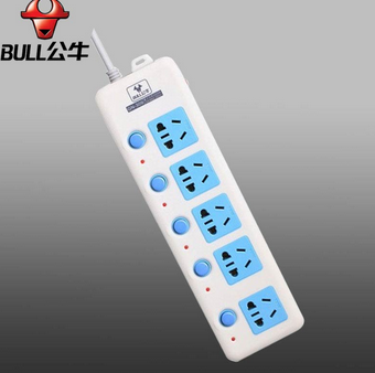 公牛（BULL）GN-309D 五孔独立开关大功率电源插座 3米