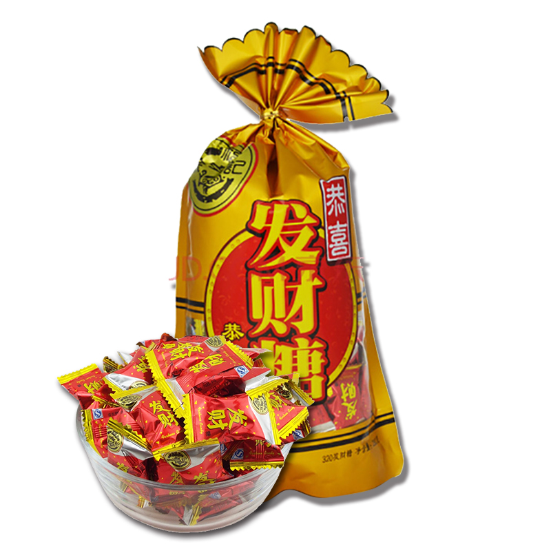 【徐福记糖果】（年糖包) 发财糖(扎花)280g