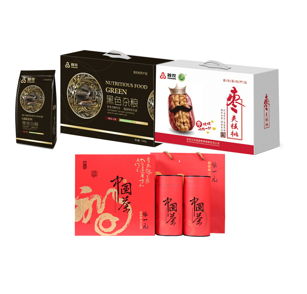 首农枣夹核桃2000g+张一元金福茶叶礼盒300g+黑色风尚2800g