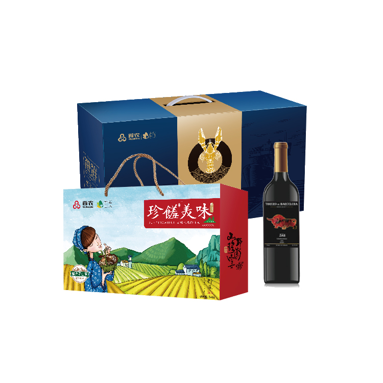 【首农】首农海优礼盒3000+【首农】珍饈美味840g+西班牙巴塞罗那斗牛士750ml*2