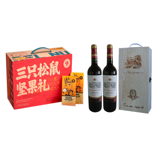 【三只松鼠】森林大礼包B款+【中粮】法国慕里磨坊干红葡萄酒750ml*2